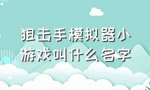 狙击手模拟器小游戏叫什么名字