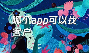 哪个app可以找客户（找客户的app靠谱吗）