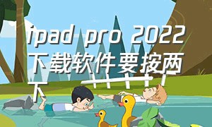 ipad pro 2022下载软件要按两下