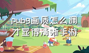 pubg画质怎么调才显得清晰手游