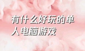 有什么好玩的单人电脑游戏