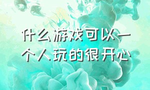 什么游戏可以一个人玩的很开心