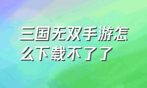 三国无双手游怎么下载不了了