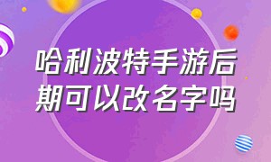 哈利波特手游后期可以改名字吗（哈利波特手游剧情怎么样）