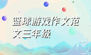 篮球游戏作文范文三年级