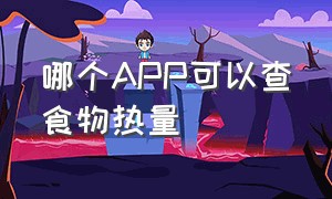 哪个APP可以查食物热量（怎么查食物的热量用哪个app）