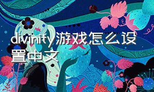 divinity游戏怎么设置中文