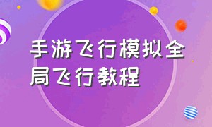 手游飞行模拟全局飞行教程