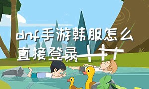 dnf手游韩服怎么直接登录（手游日韩服怎么登录）