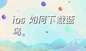 ios 如何下载蓝鸟