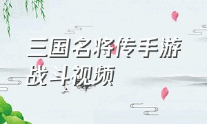 三国名将传手游战斗视频