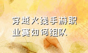 穿越火线手游职业赛如何组队