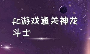 fc游戏通关神龙斗士（fc游戏通关视频神龙斗士）