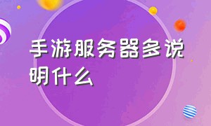 手游服务器多说明什么