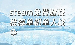 steam免费游戏推荐单机单人战争