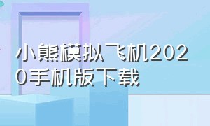 小熊模拟飞机2020手机版下载（航空模拟器2020手机版下载教程）