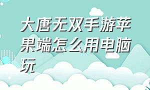 大唐无双手游苹果端怎么用电脑玩