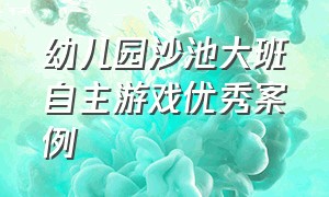 幼儿园沙池大班自主游戏优秀案例