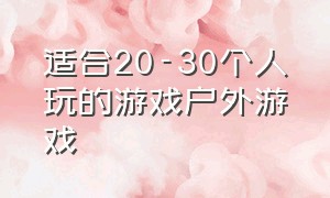 适合20-30个人玩的游戏户外游戏