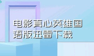 电影真心英雄国语版迅雷下载