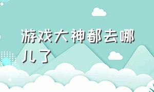 游戏大神都去哪儿了（游戏大神都去哪儿了小说）