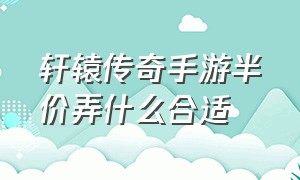 轩辕传奇手游半价弄什么合适（轩辕传奇手游交易平台）