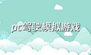 pc驾驶模拟游戏