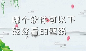 哪个软件可以下载好看的壁纸