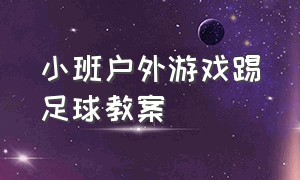 小班户外游戏踢足球教案（小班足球趣味游戏教案大全）