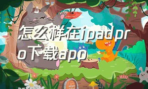 怎么样在ipadpro下载app（第一次使用ipad pro怎么下软件）