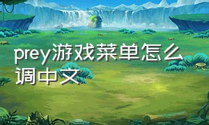 prey游戏菜单怎么调中文