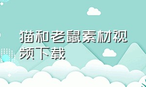 猫和老鼠素材视频下载（猫和老鼠视频素材无水印随便拿）