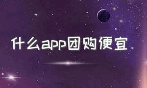 什么app团购便宜（团购app多少钱一个）