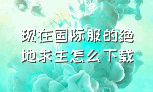 现在国际服的绝地求生怎么下载（电脑版国际服的绝地求生怎么下载）