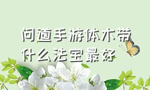 问道手游体木带什么法宝最好