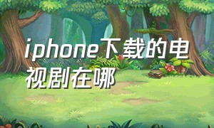 iphone下载的电视剧在哪