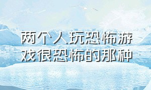 两个人玩恐怖游戏很恐怖的那种（适合双人玩的恐怖游戏叫什么名字）