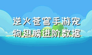 逆火苍穹手游宠物翅膀进阶数据