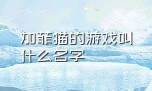 加菲猫的游戏叫什么名字（关于加菲猫的游戏昵称）