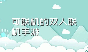 可联机的双人联机手游