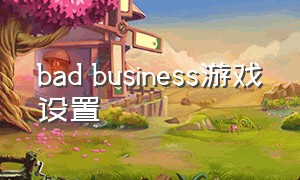 bad business游戏设置