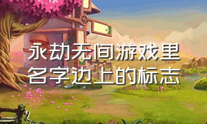 永劫无间游戏里名字边上的标志（永劫无间游戏人物旁边的标志）