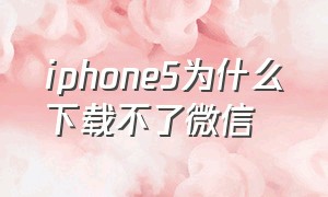 iphone5为什么下载不了微信