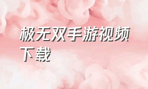 极无双手游视频下载