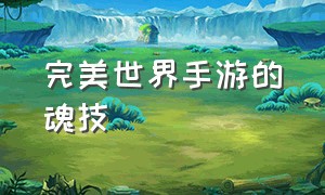 完美世界手游的魂技（完美世界手游神器技能大全）