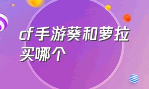 cf手游葵和萝拉买哪个（cf手游审判者和萝拉哪个值得购买）