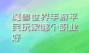 魔兽世界手游平民玩家哪个职业好