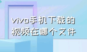 vivo手机下载的视频在哪个文件