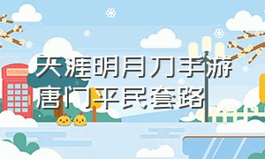 天涯明月刀手游唐门平民套路