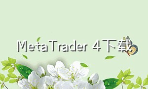MetaTrader 4下载